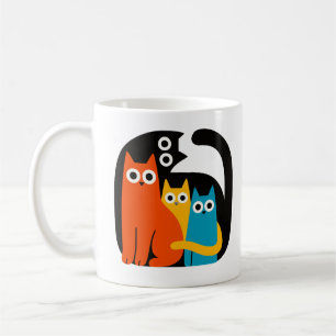 Colorful Abstract Cat Trio Mug