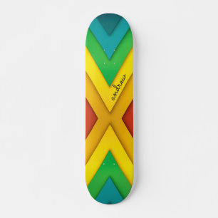 Colorful Abstract Chevron Pattern Skateboard