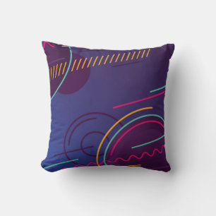 Colorful Abstract Circles, Lines & Cool Shapes Cushion