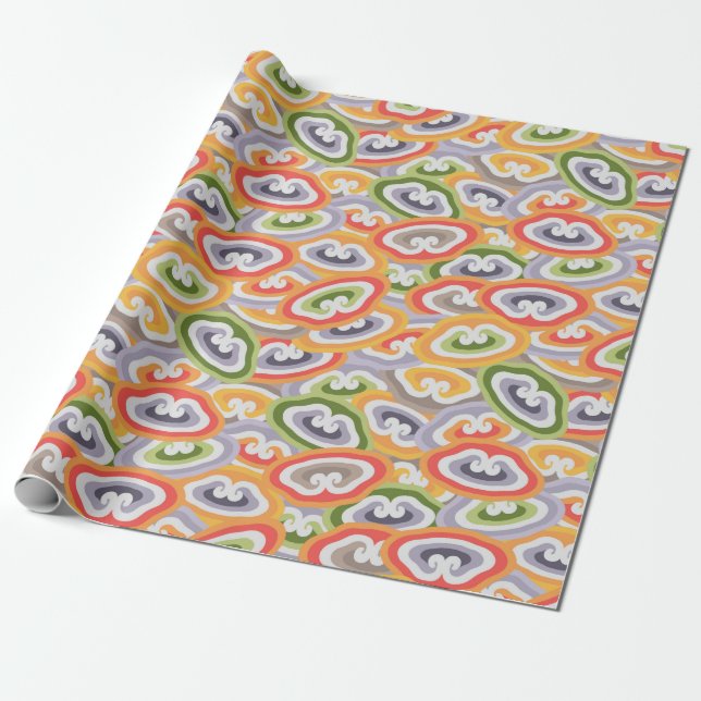 Colorful Abstract Cloud Wrapping Paper (Unrolled)