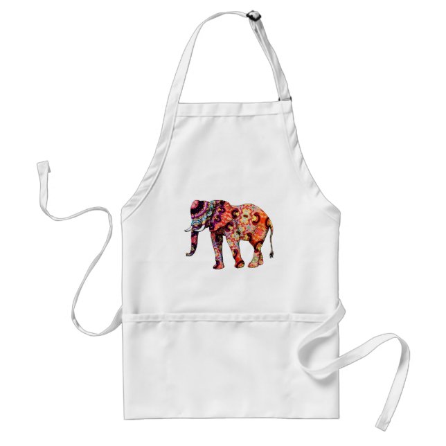 Colorful Abstract Elephant Collage Standard Apron (Front)