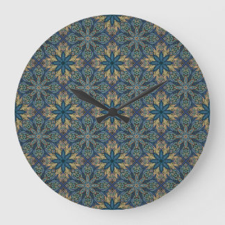 Colorful abstract ethnic floral mandala pattern large clock