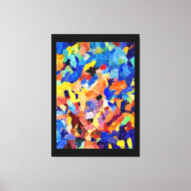 Colorful Abstract finger painting art Canvas Print (Front)