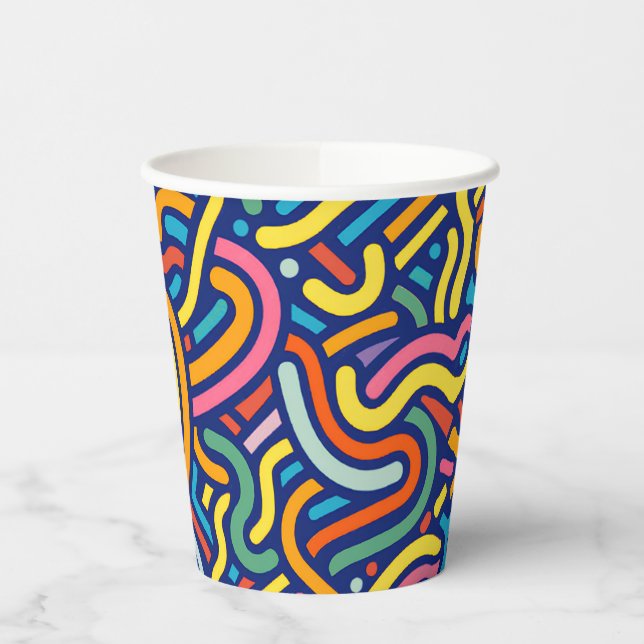 Colorful Abstract Flow  Paper Cups (Left)