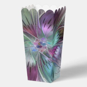 Colorful Abstract Flower Modern Floral Fractal Art Favour Box