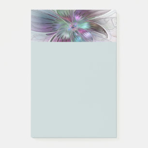 Colorful Abstract Flower Modern Floral Fractal Art Post-it Notes