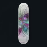 Colorful Abstract Flower Modern Floral Fractal Art Skateboard<br><div class="desc">A colorful blossom. You can see it from above and recognize its beauty.
Design for your skateboard and more.</div>