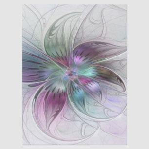 Colorful Abstract Flower Modern Floral Fractal Art Tissue Paper