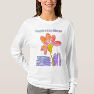 Colorful Abstract Flower Wearable Art T-Shirt