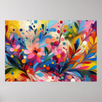 Colorful Abstract Flowers Vibrant Explosion Art Ch