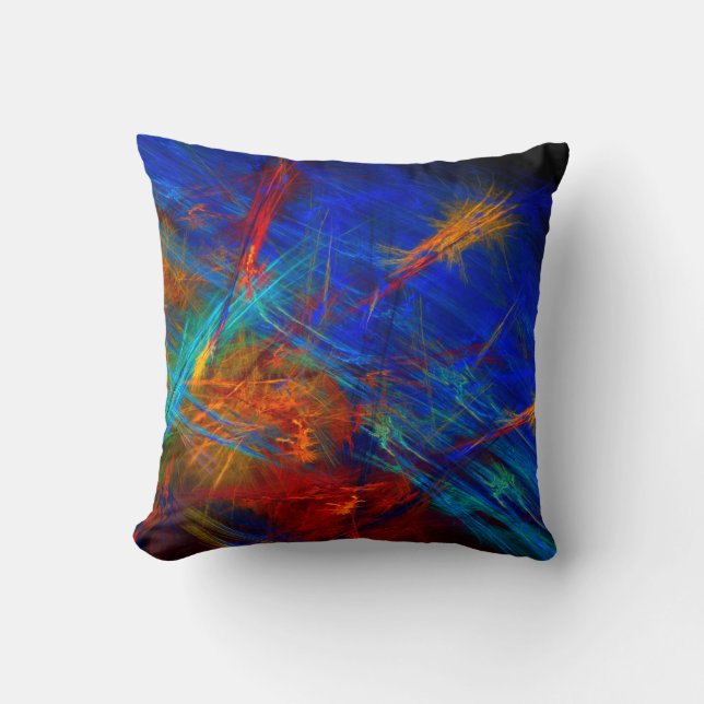 Colorful Abstract Fractal Art Cushion (Front)