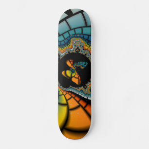 colorful abstract Fractal Butterfly Cacoon Skateboard