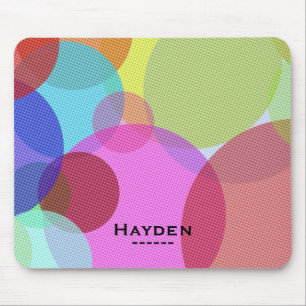 Colorful Abstract Geometric Circles Personalised Mouse Mat
