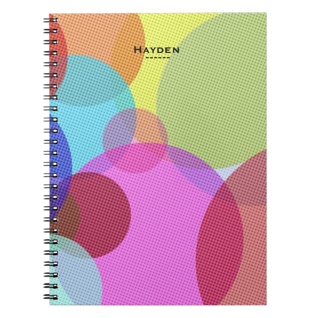 Colorful Abstract Geometric Circles Personalised Notebook (Front)