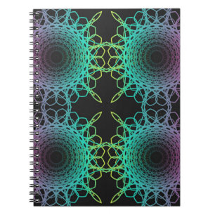 Colorful abstract geometric lace seamless pattern notebook