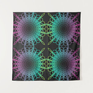 Colorful abstract geometric lace seamless pattern tapestry