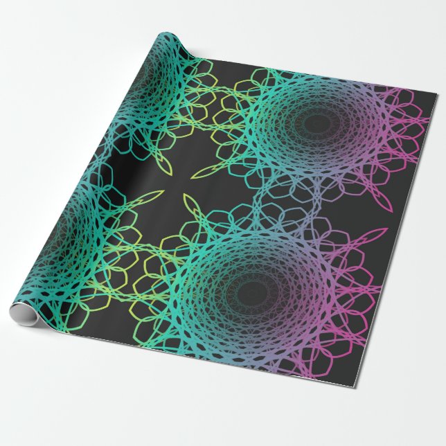 Colorful abstract geometric lace seamless pattern  wrapping paper (Unrolled)