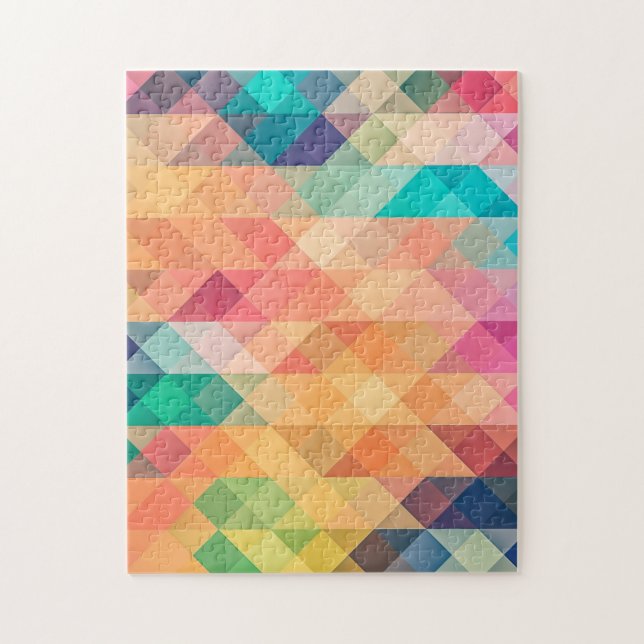 Colorful Abstract Geometric Pattern Jigsaw Puzzle (Vertical)