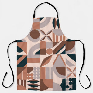 Colorful abstract geometric shape mosaic backgroun apron