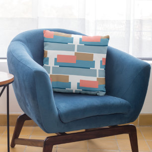 Colorful Abstract Geometric Stripes Art Pattern Cushion