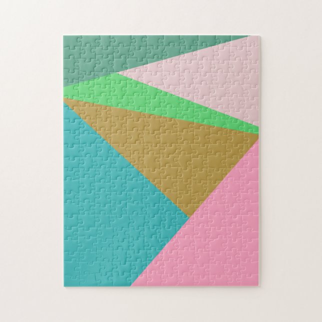 Colorful Abstract Geometry Color Block Triangles Jigsaw Puzzle (Vertical)