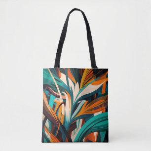 Colorful abstract green mixed texture tote bag