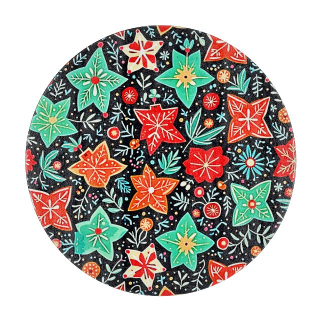 Colorful Abstract Holiday Design Cutting Board (Front)