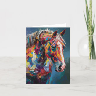 Colorful Abstract Horse Blank Card