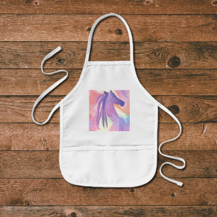Colorful abstract horse  kids apron