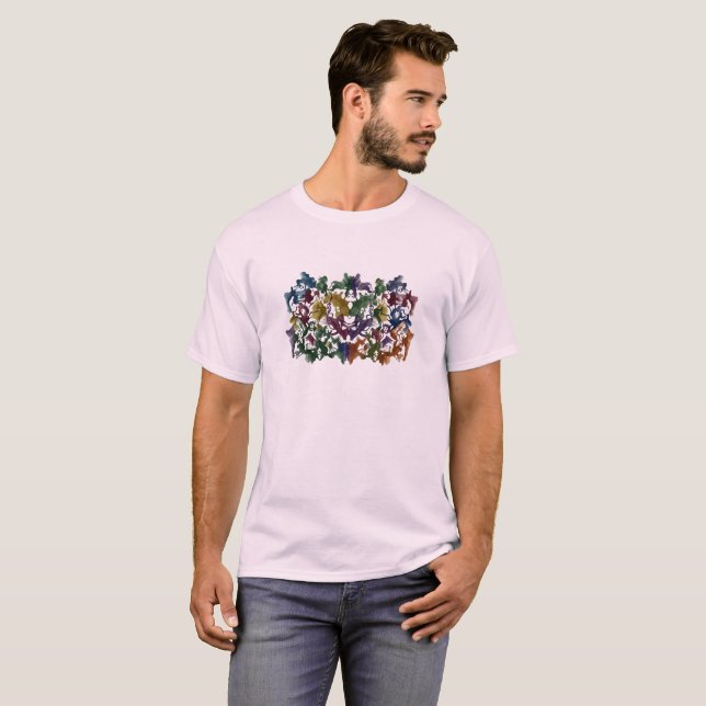 Colorful Abstract Human Pattern T-Shirt | Modern (Front Full)