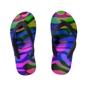 Colorful Abstract   Kid's Flip Flops