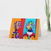 COLORFUL ABSTRACT LADIES BLANK CARD