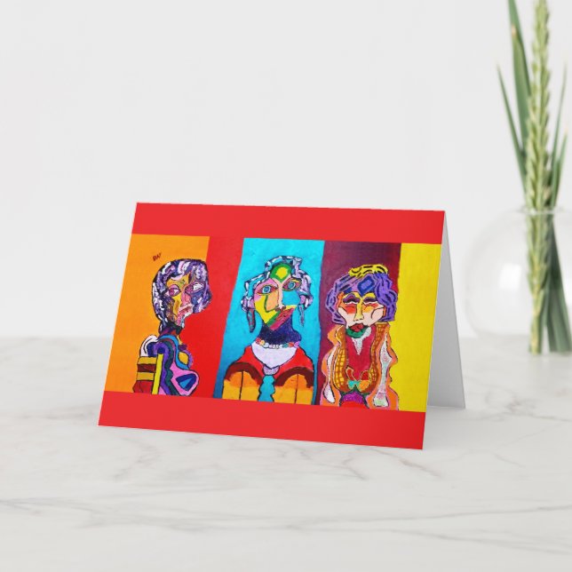 COLORFUL ABSTRACT LADIES BLANK CARD (Front)