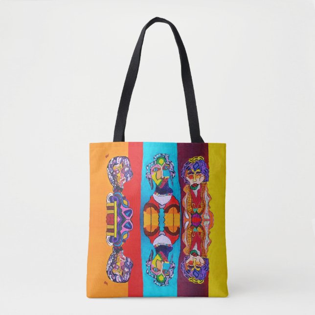 COLORFUL ABSTRACT LADIES TOTE BAG (Front)