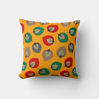 Colorful Abstract Leaf Pattern Cushion