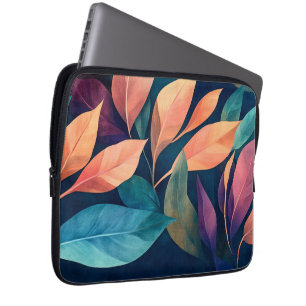 Colorful Abstract Leaves Laptop Sleeve