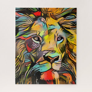 Colorful Abstract Lion   Challenging Hard  Jigsaw  Puzzle