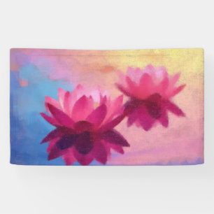 Colorful Abstract Lotus Flowers Banner