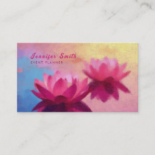 Colorful Abstract Lotus Flowers Business Card