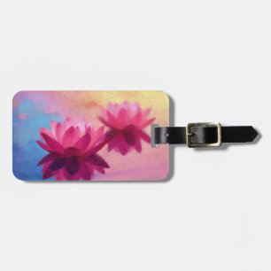 Colorful Abstract Lotus Flowers Luggage Tag