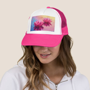 Colorful Abstract Lotus Flowers Trucker Hat