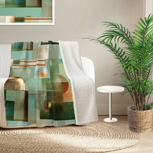 Colorful Abstract Modern Art Pattern Sherpa Blanket
