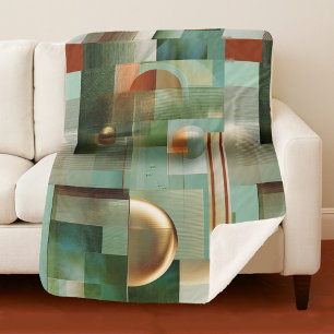 Colorful Abstract Modern Art Pattern Sherpa Blanket