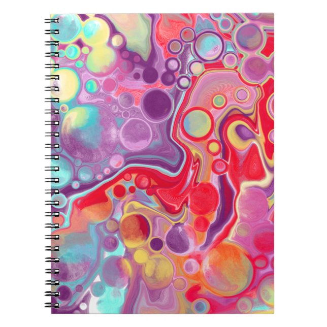 Colorful Abstract Modern Digital Art   Notebook (Front)