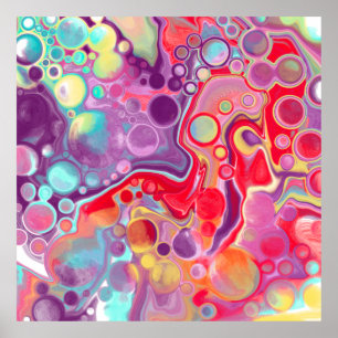Colorful Abstract Modern Digital Art Poster