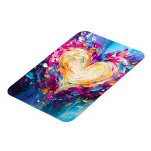 Colorful Abstract Modern Love Heart Magnet