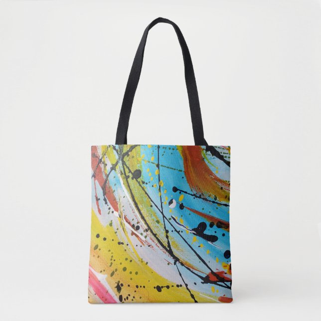 Colorful Abstract Modern Unique Tote Bag (Front)