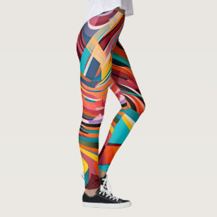 Colorful Abstract Modern Urban Geometric Pattern  Leggings