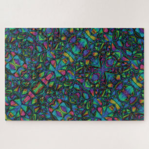 Colorful Abstract Mosaic Stained Glass -difficult Jigsaw Puzzle