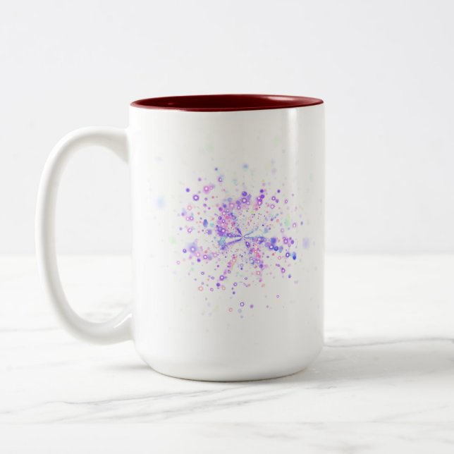 Colorful Abstract Neon Splash Two-Tone Coffee Mug (Left)